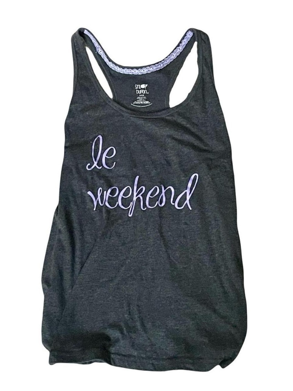 "Le Weekend" Black Racerback Pajama Tank